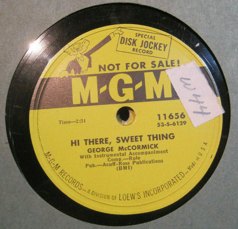 George McCormick - Hi There, Sweet Thing b/w I Guess You Don't Care