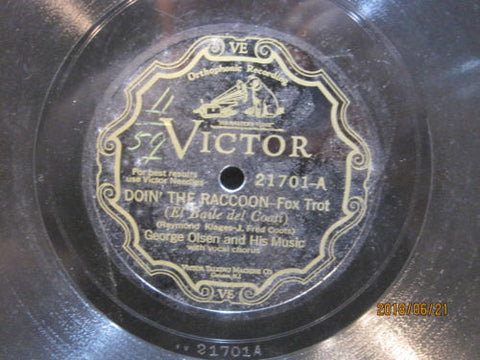 George Olsen & His Music - Doin' The Racoon b/w Johnny Johnson - It Goes Like This