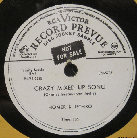 Homer & Jethro - Crazy Mixed Up Songs b/w That Tired Run Down Feeling