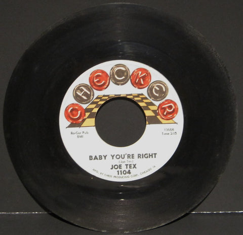 Joe Tex "Baby You're Right" b/w "All I Could do was Cry" Part II