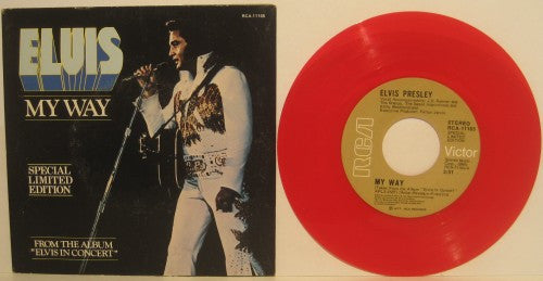 Elvis Presley - My Way / America The Beautiful (Canada) RED vinyl w/ PS