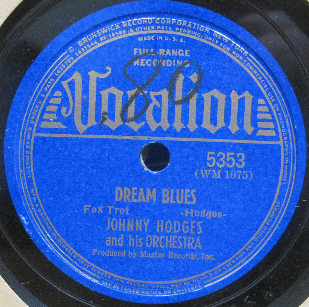 Johnny Hodges - Dream Blues b/w I Know What You Do