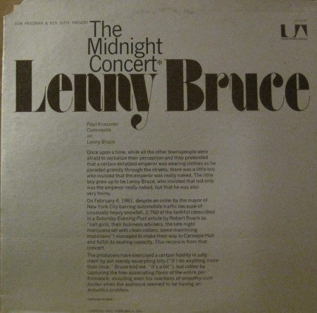 Lenny Bruce - The Midnight Concert