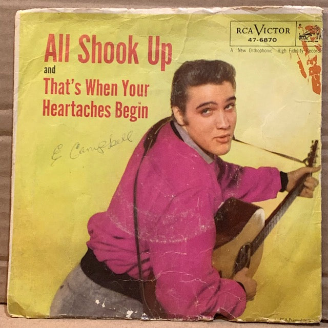 Elvis Presley - All Shook Up / That's When Your Heartaches Begin w/ PS