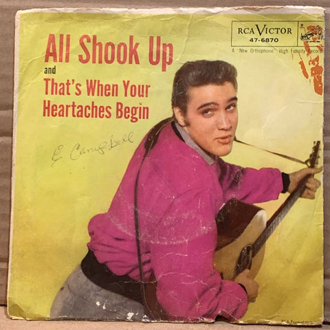 Elvis Presley - All Shook Up / That's When Your Heartaches Begin w/ PS