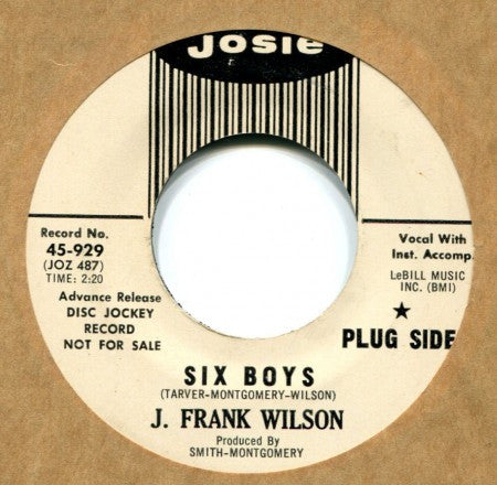 J. Frank Wilson - Six Boys/ Say It Now