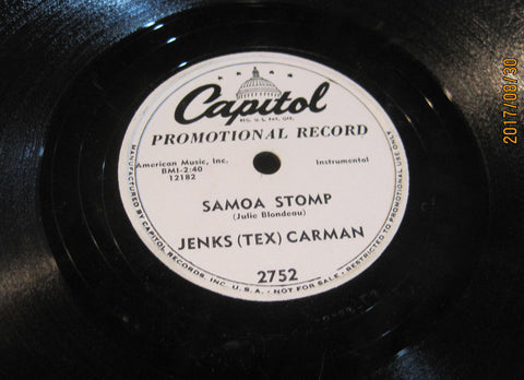 Jenks (Tex) Carman - Samoa Stomp b/w Sweet Luwanna