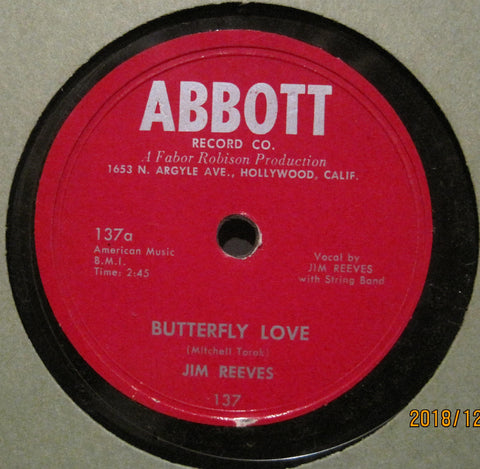 Jim Reeves - Butterfly Love b/w Let Me Love You Just A Little