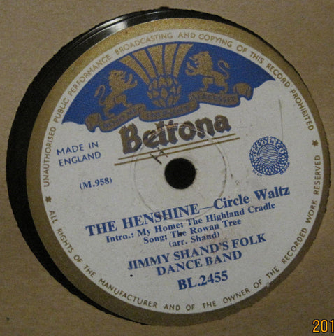 Jimmy Shand's Folk Dance Band - The Henshire b/w The Gie Gordons Dance