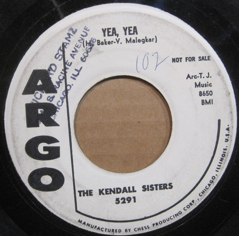 Kendall Sisters - Yea, Yea b/w Won't You Be My Baby  PROMO