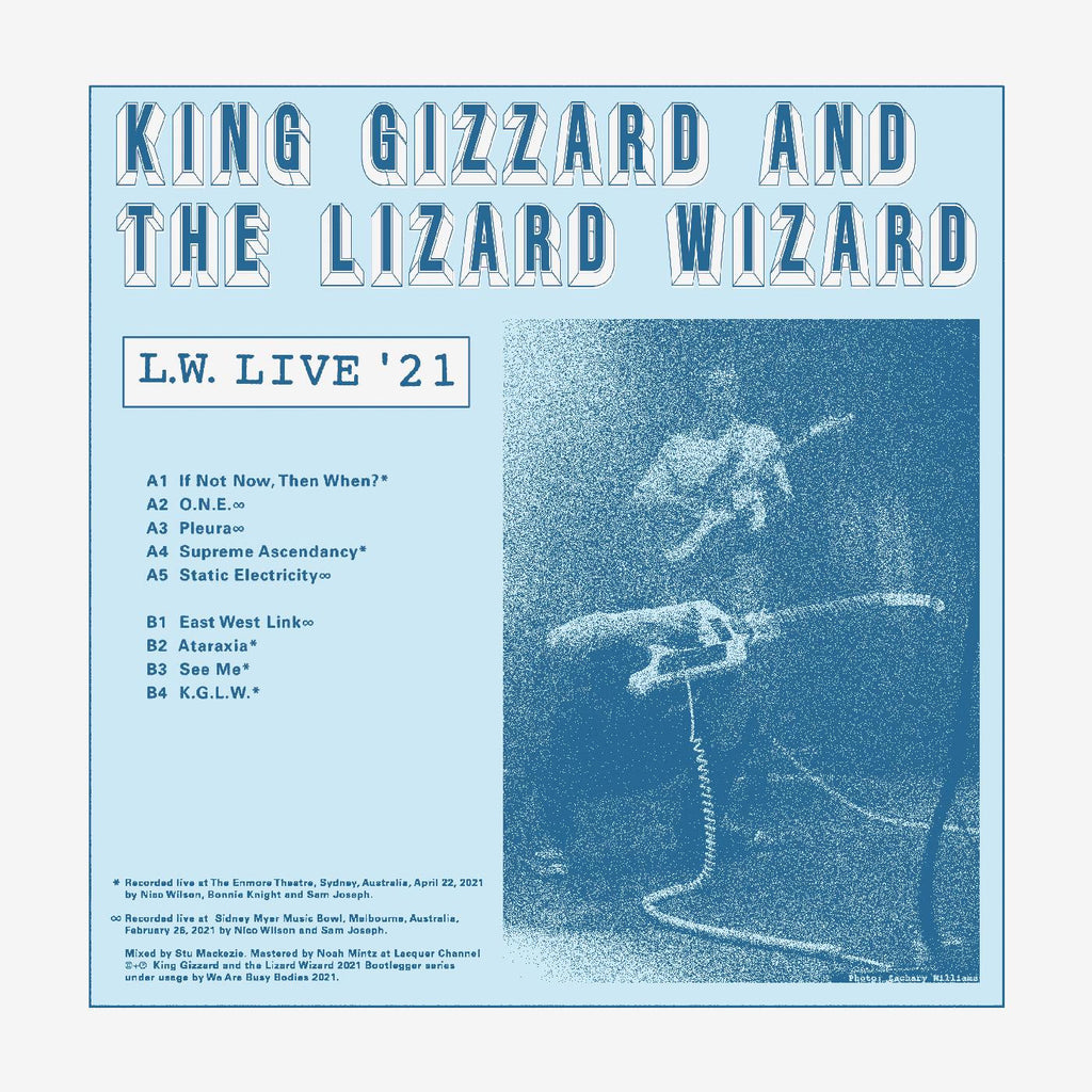 King Gizzard and the Lizard Wizard - L.W. Live '21 "reverse groove" on clear vinyl