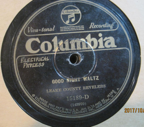 Leake County Revelers - Good Night Waltz b/w Wednesday Night Waltz