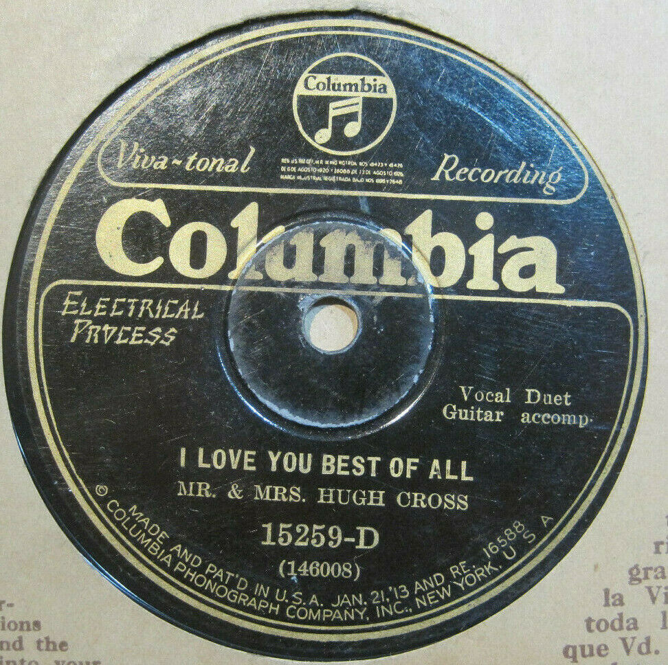 Mr. & Mrs. Hugh Cross - I Love You Best of All b/w You're As Welcome As The Flowers In May