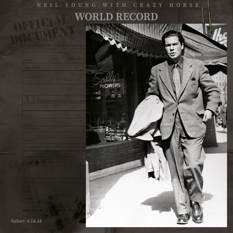 Neil Young - World Record w/ Crazy Horse - 2 Lp set produced by Rick Rubin w/ lyric booklet