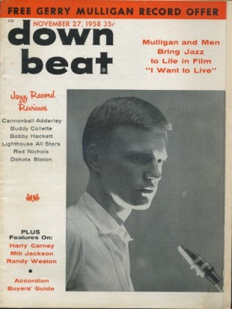 Down Beat - Nov 27 1958/ Gerry Mulligan