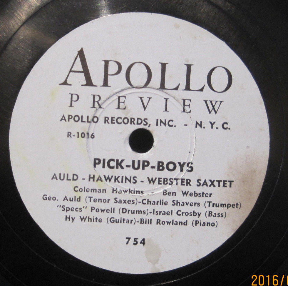 Auld / Hawkins / Webster Saxtet - Pick-Up Boys b/w Porgy   Promo
