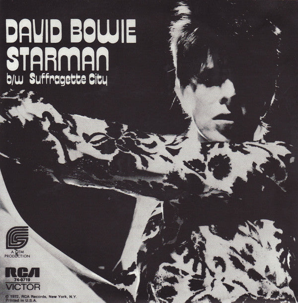 David Bowie - Starman / Suffragette City w/ PS import on deep blue vinyl