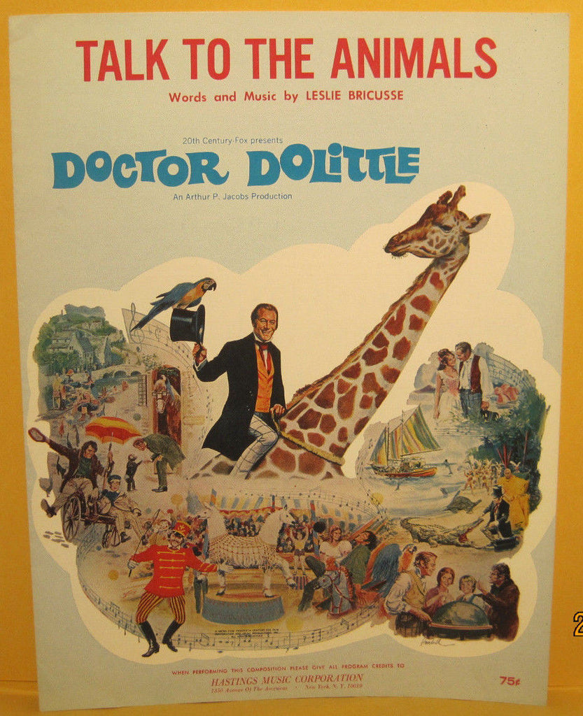 Talk to The Animals - 1967 Sheet Music from Doctor Dolittle