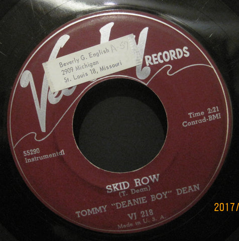 Tommy "Deanie Boy" Dean - Skid Row b/w The Gold Coast