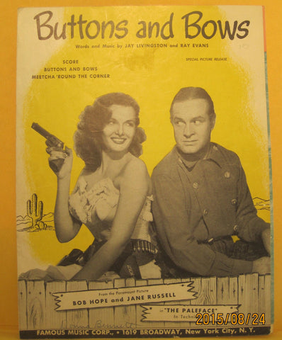 Buttons and Bows - 1948 Sheet Music - Bob Hope & Jane Russell