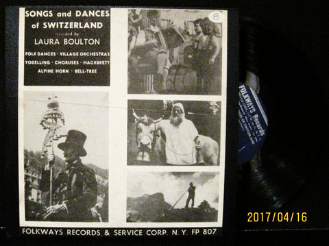 Various: Laura Boulton - Songs and Dances of Switzerland - 1953 Folkways 10"