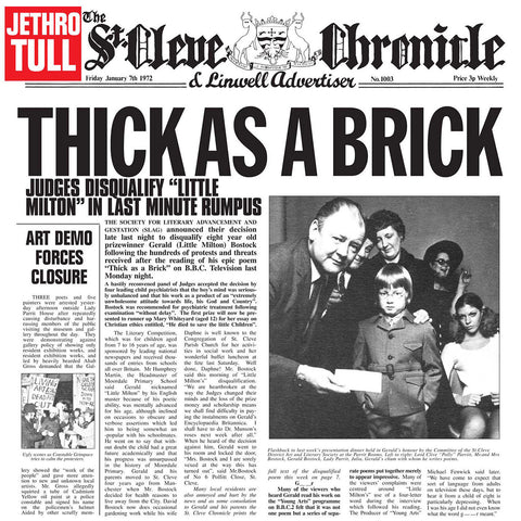 Jethro Tull - Thick As A Brick 180g LP booklet - import
