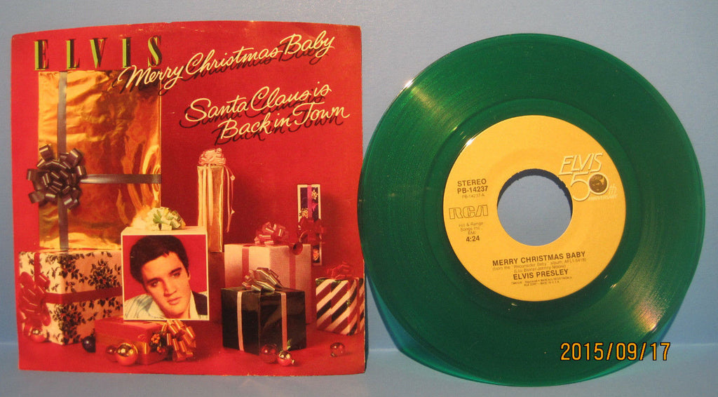 Elvis Presley - Merry Christmas Baby on Green Vinyl w/ PS